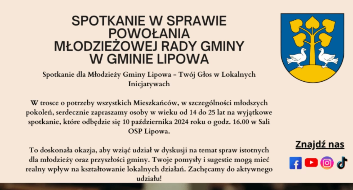 Pozostałe, Możliwości Młodzieży Lipowej Przyjdź Podziel Swoimi Pomysłami! - zdjęcie, fotografia