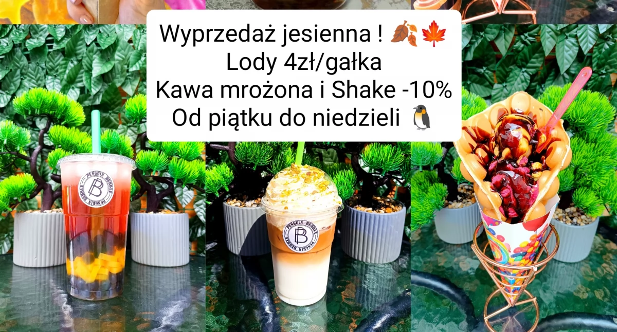 Pozostałe, Promocje Bubble Żywcu Penguin Bubble rabat shakee mrożone gorące czekolady jesienne Odkryj nowości! - zdjęcie, fotografia