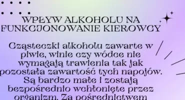 WPŁYW ALKOHOLU NA FUNKCJONOWANIE KIEROWCY