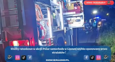 Pożar samochodu w Lipowej: szybka reakcja strażaków