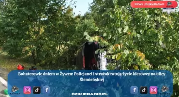 Błyskawiczna interwencja policji i strażaka ochotnika uratowała życie kierowcy w tragicznym wypadku samochodowym w Żywcu na ulicy Ślemieńskiej.