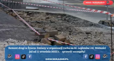 Tymczasowa reorganizacja ruchu w centrum Żywca: utrudnienia na Al. Legionów i Al. Wolności
