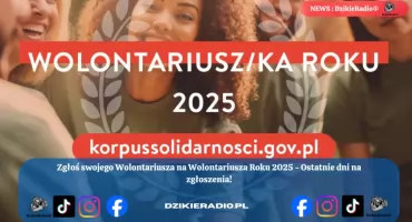 Zgłoś Wolontariusza Roku 2025! Ostatnie dni na uczczenie ich pasji i zaangażowania - weź udział w konkursie już teraz!!