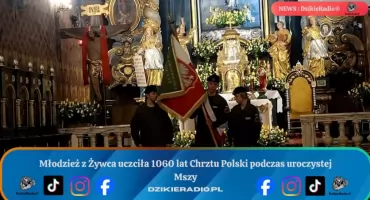 Młodzież z Żywca uczciła 1060 lat Chrztu Polski podczas uroczystej Mszy