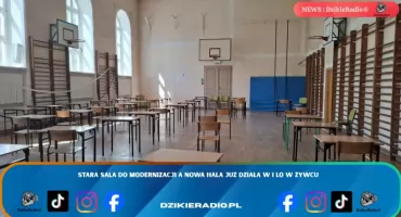 Stara sala do modernizacji a nowa hala już działa w I LO w Żywcu