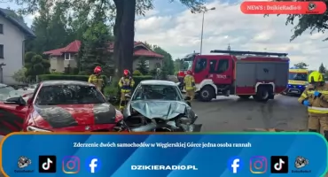 Zderzenie dwóch samochodów w Węgierskiej Górce jedna osoba ranna