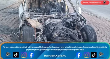 Pożar samochodu w Żywcu w środku nocy bez ofiar