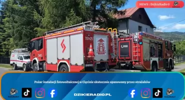 Pożar instalacji fotowoltaicznej w Cięcinie skutecznie opanowany przez strażaków