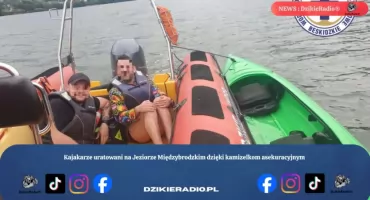 Kajakarze uratowani na Jeziorze Międzybrodzkim dzięki kamizelkom asekuracyjnym