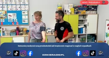 Ratownicy medyczni uczą przedszkolaki jak bezpiecznie reagować w nagłych wypadkach
