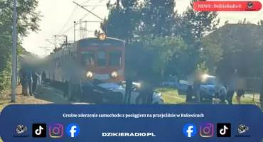 Groźne zderzenie samochodu z pociągiem na przejeździe w Bulowicach