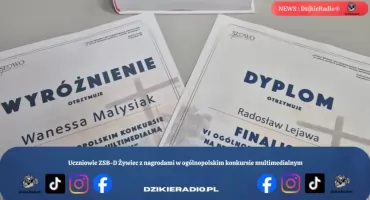 Uczniowie ZSB-D Żywiec z nagrodami w ogólnopolskim konkursie multimedialnym