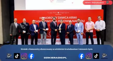 Strażak z Kamesznicy uhonorowany za wieloletnie krwiodawstwo i ratowanie życia
