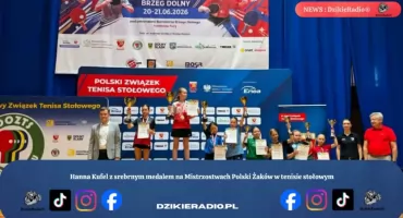 Hanna Kufel zdobywa srebrny medal na Mistrzostwach Polski Żaków w tenisie stołowym