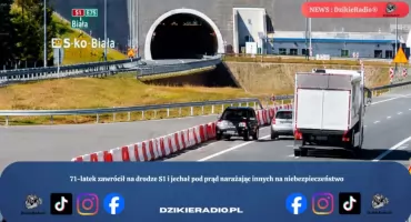 71-latek zawrócił na drodze S1 i jechał pod prąd narażając innych na niebezpieczeństwo