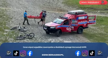 Coraz więcej wypadków rowerzystów w Beskidach wymaga interwencji GOPR