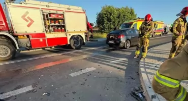 Wypadek na ulicy Krakowskiej w Żywcu. Strażacy OSP szybko na miejscu