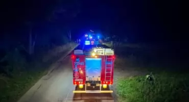Kolizja samochodów z dziką zwierzyną w Wieprzu blokuje ruch na ulicy Cesarka