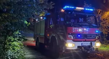 Nocny pożar sauny w Międzybrodziu Bialskim szybko opanowany przez strażaków